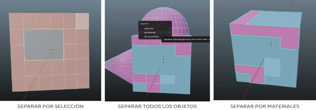 Separar objetos en Blender