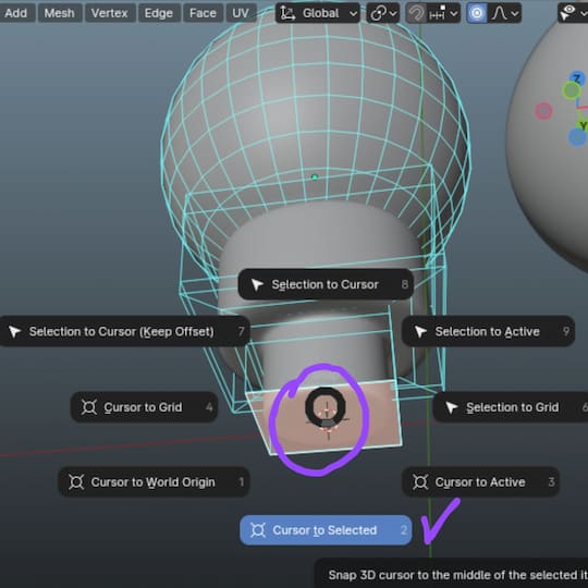 Punto de origen Blender